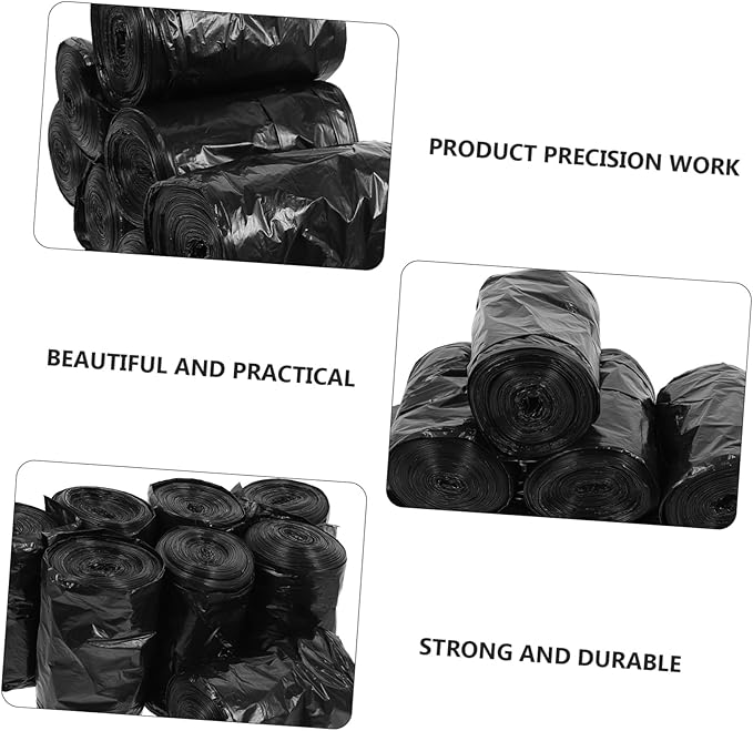 200Pcs Thick Disposable Toilet Trash Bags Black PE Strong Garbage Sacks for Portable Commode Bathroom Bedroom Kitchen Use