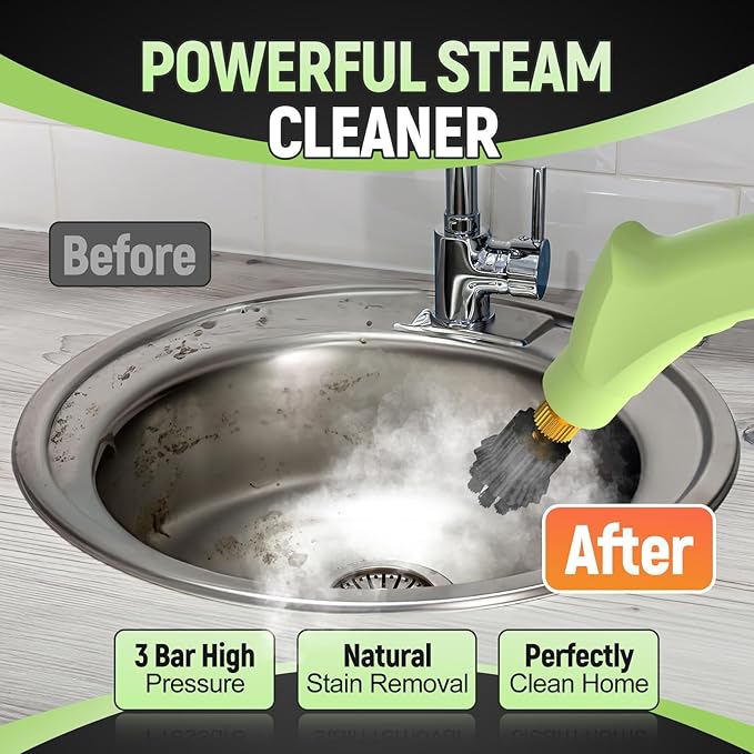 10-in-1 Steam Cleaner for Home High Temperature &amp High Pressure Steamer for Cleaning with 10s Fast Heating Handheld Steam Cleaner with 37.19OZ Large Tank for Floor Home Furniture Carpet and