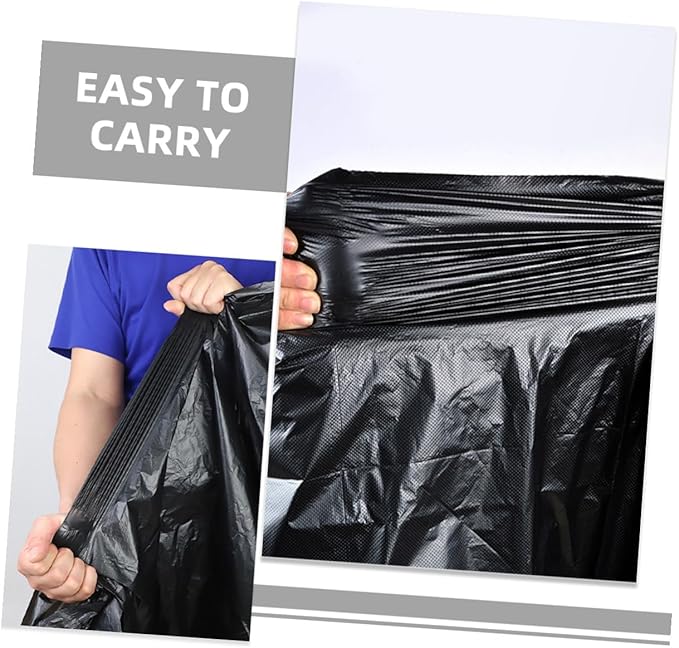 50pcs Heavy Duty Garbage Bags Large 80x100cm Contractor Trash Bags for 100l Kitchen Outdoor Lawn and Commercial Waste Disposal