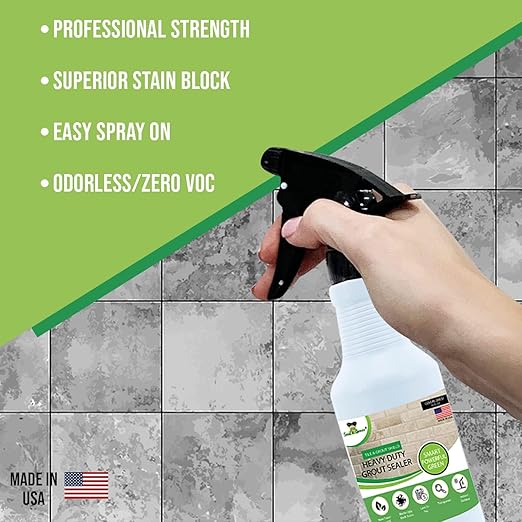 Seal It Green Xtreme Heavy Duty Professional Grout Sealer-Breathe Easy Stain Block Technology. Odorless Non-Toxic Zero VOC-Seals &amp Protects. Lasts 5+ Yrs. 800+ SF Coverage