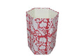 Generic 3.3 Gallon Cotton Hand Block Printed Paper Waste Basket |Small Decorative Trash Can for Housewarming Gifts in Living Room Bedroom Bathroom | Eco-Friendly Plastic-Free (1 RED White MOR)