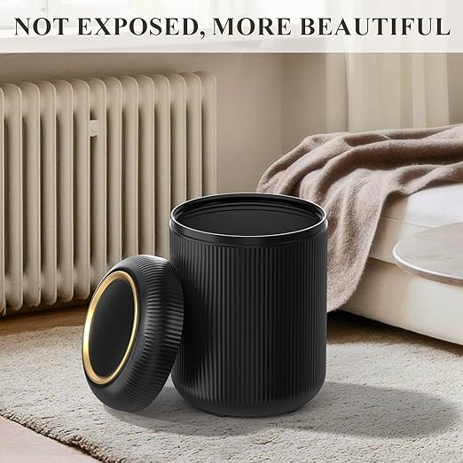 Motion Sensor Bathroom Trash Can with Lid 3 Gallon / 11L Automatic Bathroom Garbage Can Smart Black Garbage Can Touchless Trash Bin Small Waste Basket for Bedroom Kitchen ApartmentOffice