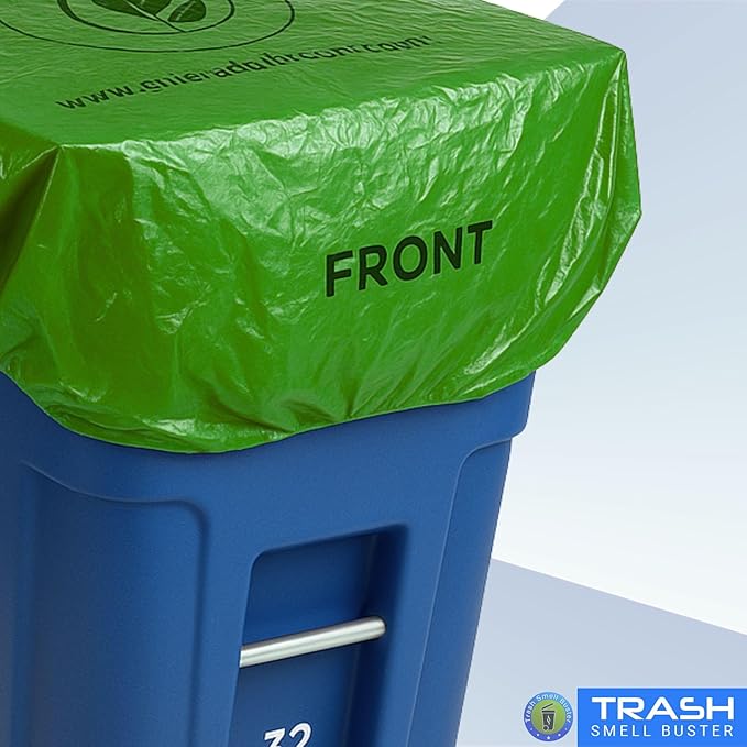 Trash Can Smell Eliminator Cover Odor Eliminating Bag Lemon Scented Durable Chemical Free 32 Gallon 3 Pack