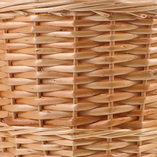 BESPORTBLE Wicker Wastebasket Woven Trash Basket Natural Rattan Material Bathroom Office Home Storage Decorative Waste Bin
