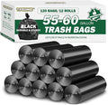 55-60 Gallon Black Trash Bags 120 Count - 40''x53'' Extra Large 50+ Gallon Garbage BagsUnscented Strong Huge Can Liners for Construction Industrial Yard Outdoor Commercial