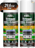 2-Pack Exterior Grill Cleaner Spray | Grill Spray &amp Degreaser for Outdoor Surfaces Patio Furniture &amp Griddles | Anti Rust Spray for Metal Maintenance - 14.8 fl oz.
