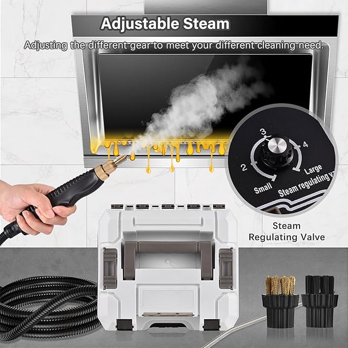 High Pressure Steam Cleaner 2000W 4Bar Portable Steam Cleaning Machine Household Handheld Steam Cleaner for Kitchen Bathroom Upholstery Grout (1500w 110V)