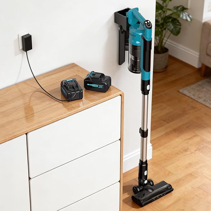 700W Cordless Vacuum Cleaner 60kPa Portable Stick Vacuum with 3 Modes 6 in 1 Stick Vacuum Cleaner Brushless Motor 3 Modes for Floor Carpet Car