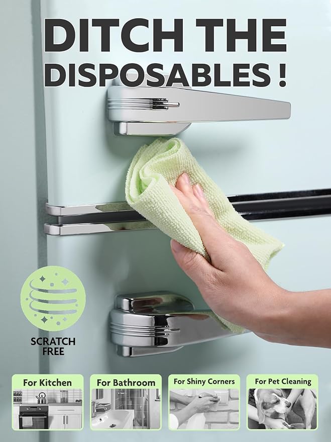 Fantasticlean Microfiber Cleaning Cloth Roll -75 Pack Tear Away Microfiber Towels 12 x 12 Reusable Washable Scratch Free Ultra Absorbent Dishcloth for All-Around Cleaning Supplies (Green)