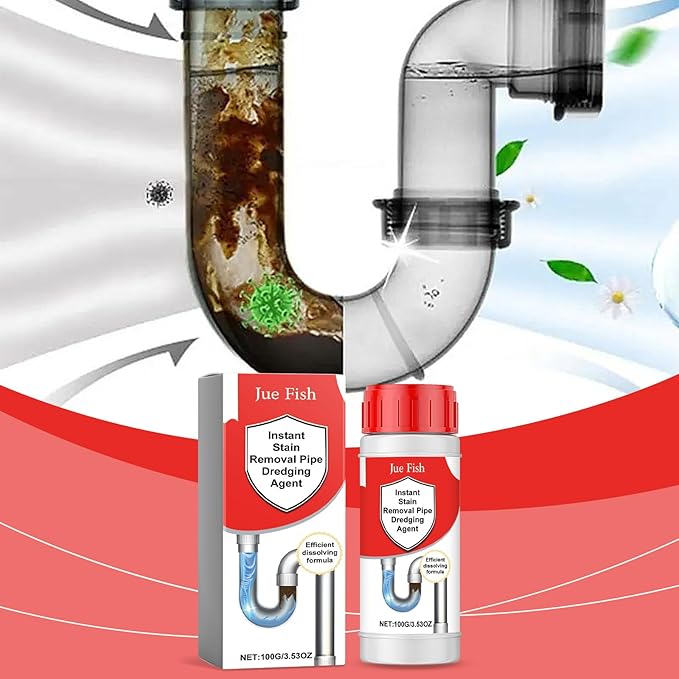 Powerful Drain Cleaner for Clogged Pipes - Hair Grease and Oil Remover for Kitchen Bathroom and Shower Drains - Fast-Acting Pipe Unclogging Solution Safe for All Plumbing Systems