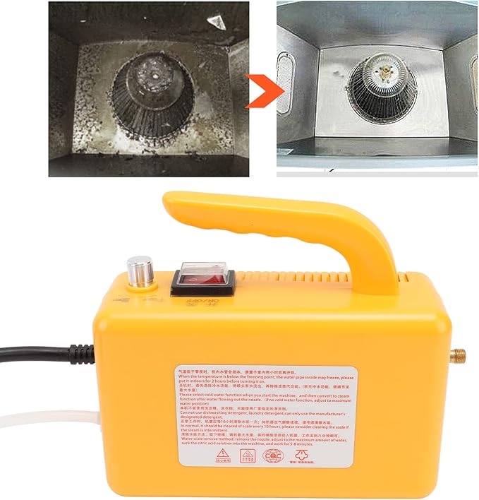 High Pressure Steam Cleaner For Car Portable Cleaning Machine Adjustable Handheld Pressurized Steam Cleaner Tankless Cleaning Machine For Home Car Detailing Kitchen Appliances