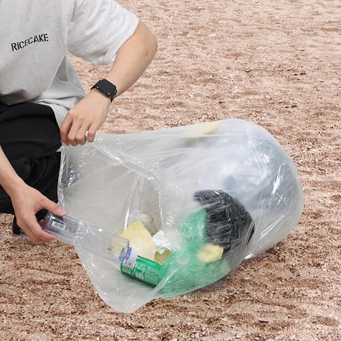 Hespama 13 Gallon Clear Trash Bags 9 Rolls Garbage Bags 225 Counts in Total