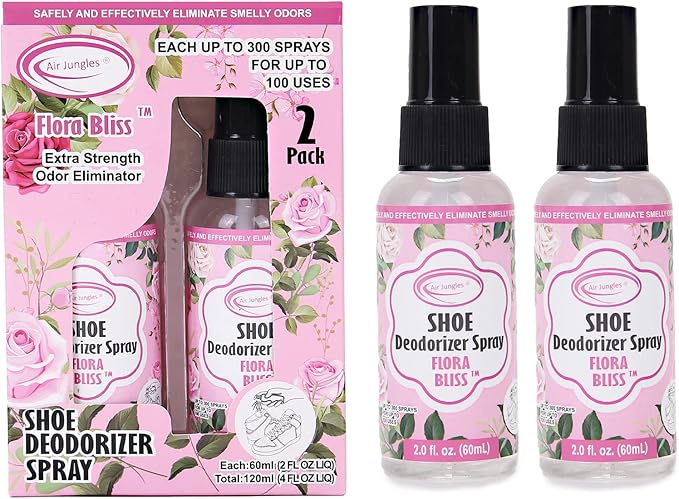 Air Jungles Car Air Freshener Vent Clip 6Pack and Shoe Deodorizer Spray 2Pack
