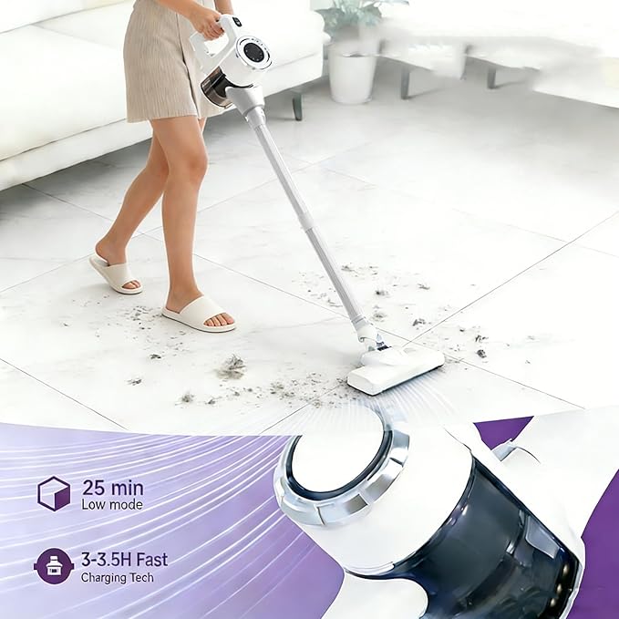 2026 Cordless Vacuum Cleaner with Mop Function|1.5L Dust Cup Washable HEPA Filter| Lightweight 4.27lbs Stick Vacuum for Hard Floors/Tiles + Blower Function Water Tank &amp Mop Pads