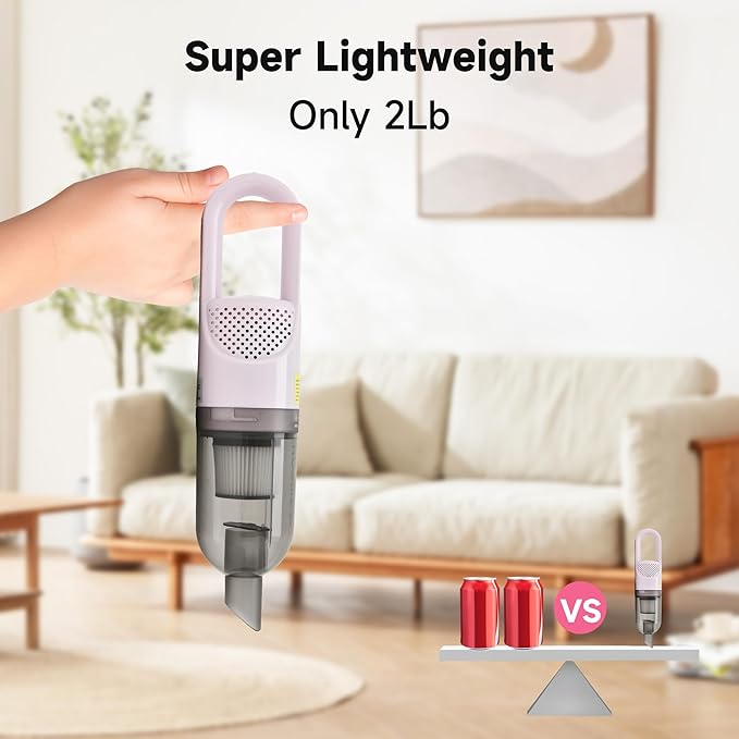 Handheld Vacuum CleanerUltra-Lightweight Mini Portable Vacuums for Home 6 in 1 Stick Vac Cleaners for CarPet Hair(Green Cordless)