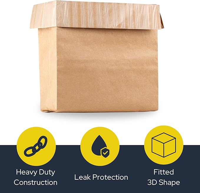 Trash Compactor Bags for Kitchen (24-Pack) 25% Thicker Kraft Paper Compactor Bags with Leak-Proof Liner &amp Sticker Seals