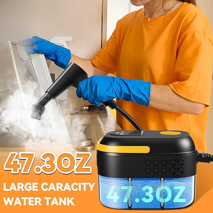 KingSom Handheld Steam Cleaner6-Level Adjustable Handle Steam Cleaner for Home2500W High Pressure steam Cleaner for Cleaning10s Fast Heat-Up47.3oz Tank10 IN 1 Portable Steam Cleaner for Car