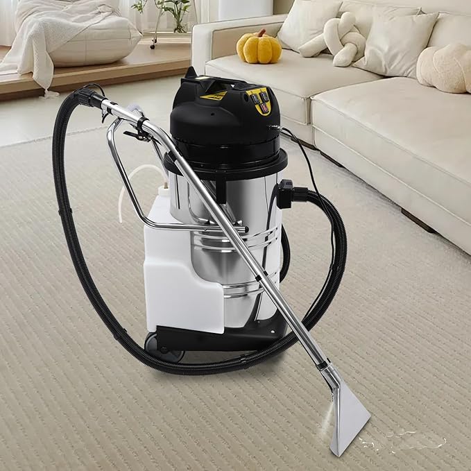 110V 2110W Portable Carpet Cleaner 80L/21.13Gal Stainless Steel Carpet Extractor Upholstery Wet Dry Vacuum Cleaner 3 in 1 Floor Cleaning Machine Carpet Cleaning Machine for Carpet Sofa