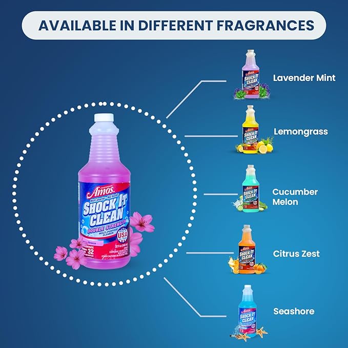 Professor Amos Shock It Clean MultiPurpose Cleaner Double Strength Concentrate All Purpose Carpet Jewelry Upholstery Leather Stain Remover &amp Floor Cleaner (Spring Breeze 32 Oz)