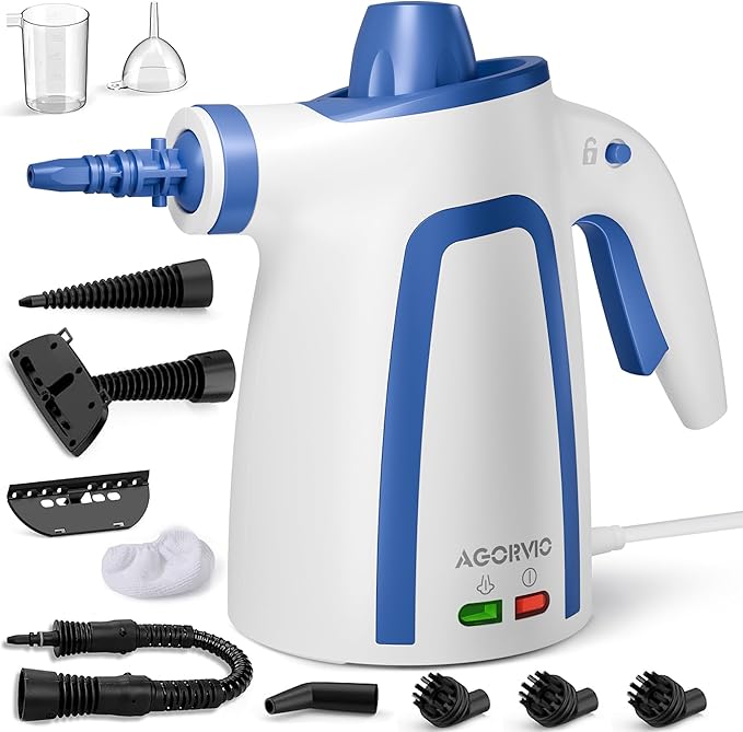 Steam Cleaner Handheld Steam Cleaner for Home Pressurized Steamer for Cleaning Carpet Floor Upholstery and Car 13ft Extra-long Power Cord &amp 11 Multi-Purpose Accessories