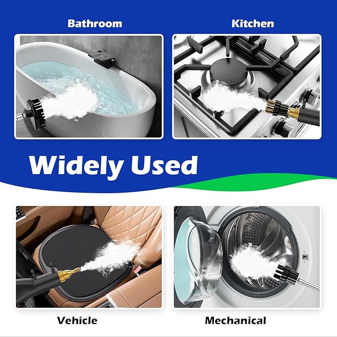Handheld Steam Cleaner2500W High Temperature High Pressure Steam Cleaner with 3 Brush Heads Portable Steam Cleaner with 1.5L Tank For Car Detailing Kitchen Bathroom Floors
