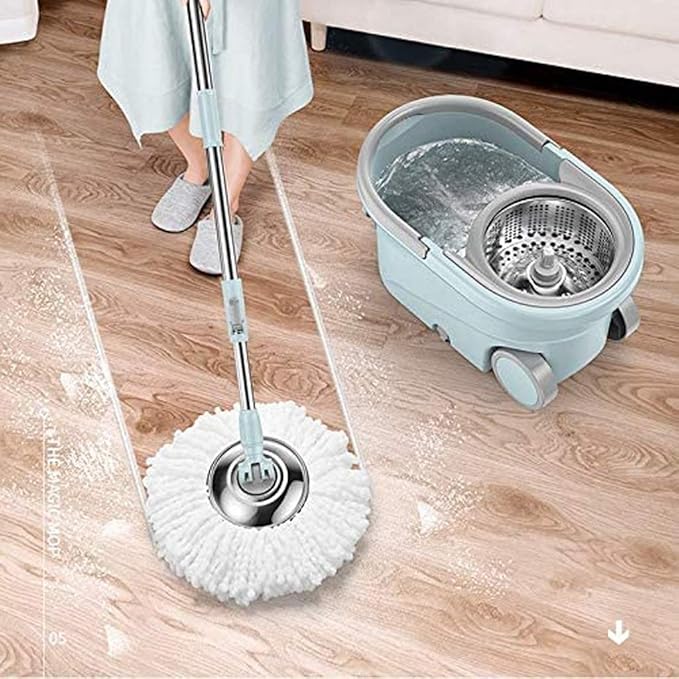 Drive Rotary Mop Household Lazy Stainless Steel Pole Automatic Hand Pressure Barrel