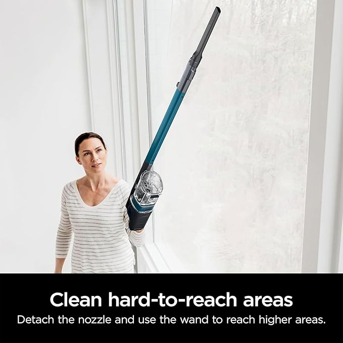 Shark Pet Pro Cordless Lightweight Stick Vacuum Cleaner Self Cleaning Brushroll 40 Min Runtime Removable Handheld XL Dust Cup Teal/Grey (Renewed)