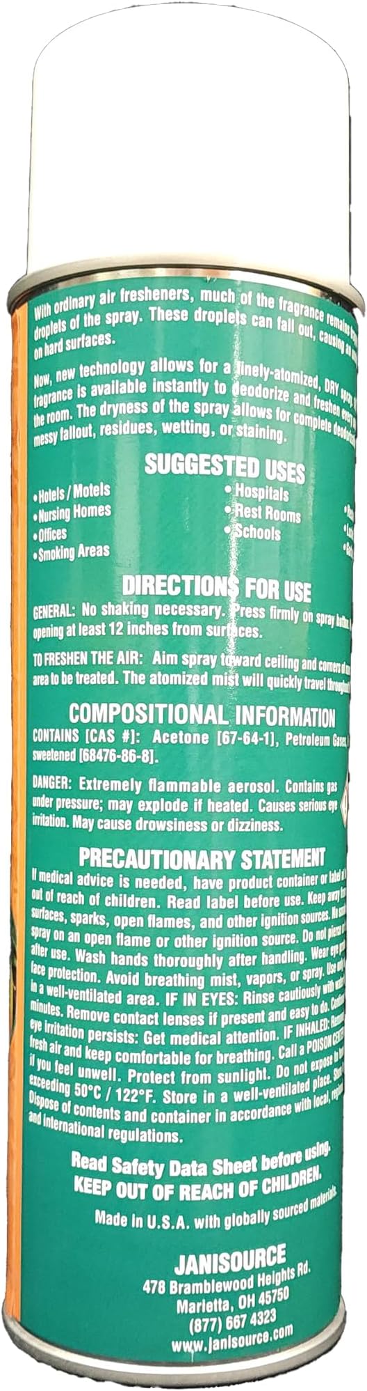 JaniSource Mango Breeze Air Freshener 10 oz Aerosol (12 Case of 12)