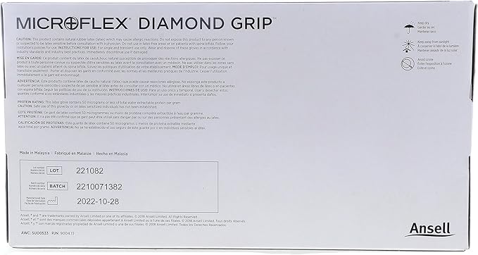 Ansell MICROFLEX Diamond Grip MF-300 Exam Standard Gloves - Size L Natural (Bundle of 200)