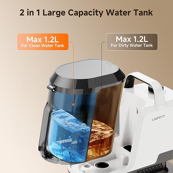 uwant Portable Carpet and Upholstery for Deep Cleaner 18Kpa Carpet Cleaner Machine for Cars Pets with Pet Pro Solution and Self Cleaning Set of 1 for Spot Rug Couch