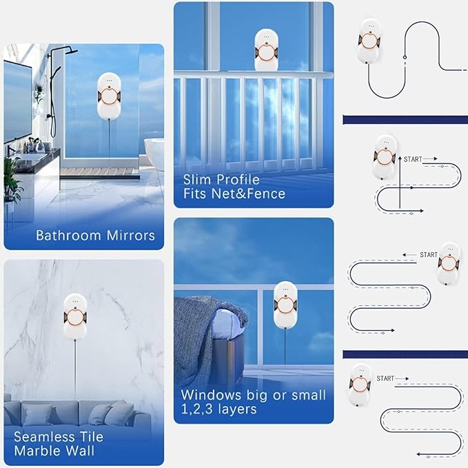 Window Cleaner Robot5600pa Smart Glass Cleaning Robotic- Dual Water Spray for Indoor and Outdoor Tile Kit with Remote Control