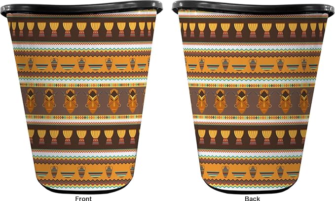 African Masks Waste Basket - Double Sided (Black)