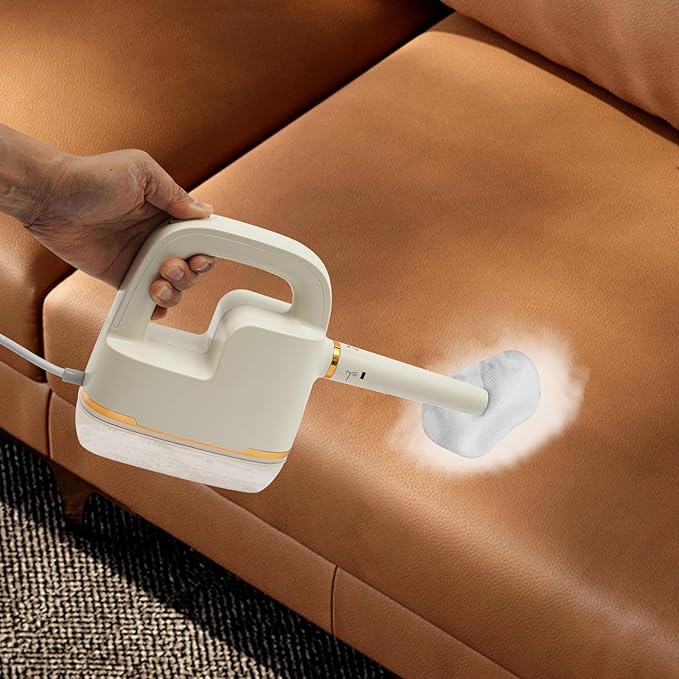 Handheld Steam Cleaner for Home 6 Gears High Temperature Steam Cleaner Machine Kit with Digital Display 15s Heat Up for Deep Cleaning Home Kitchen Furniture Car Interior 1800W Beige