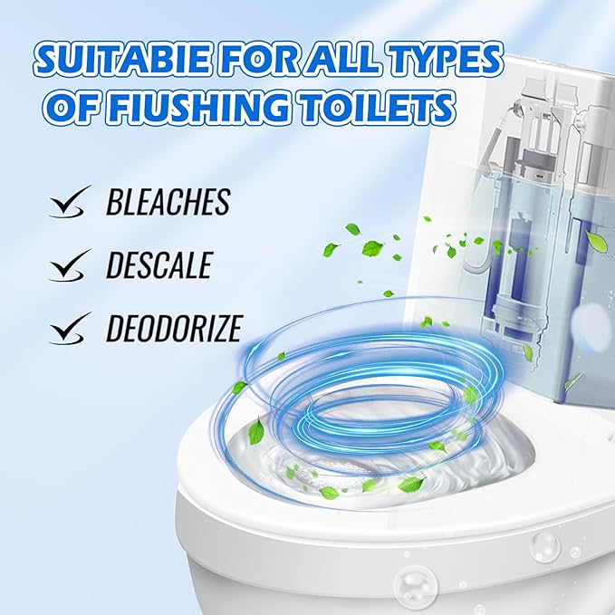 Automatic Toilet Bowl Cleaner Tablets–Fresh ScentLong-Lasting Clean–Safe for Tanks&ampPipes Deodorizing and Descaling –Bathroom Cleaner Against Tough Stains Keeps Bowl Clean Between Washes-50 PACK-1