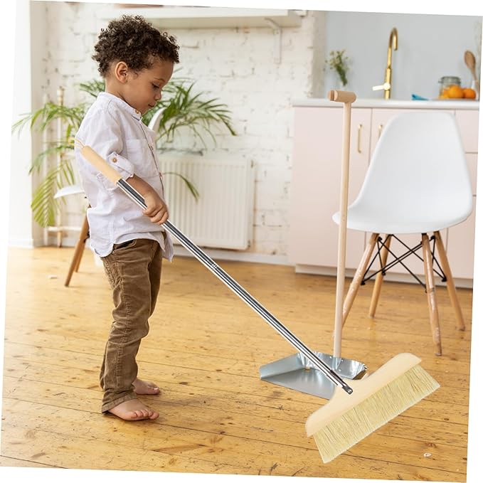 Handle Broom Soft Bristles for Efficient Home Cleaning for Hardwood Floors and Carpets and Easy to Store Cleaning Tool