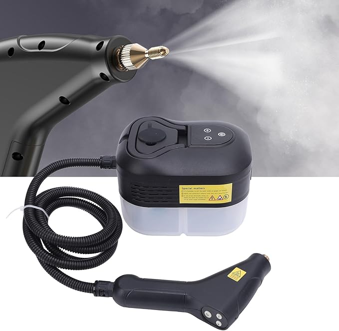 Steam Cleaner Portable Car Cleaning Steamer with 3 Brush Heads for Stovetop Wall Bathroom Kitchen Living Room Hard Floors Tiles (US Plug 110V)