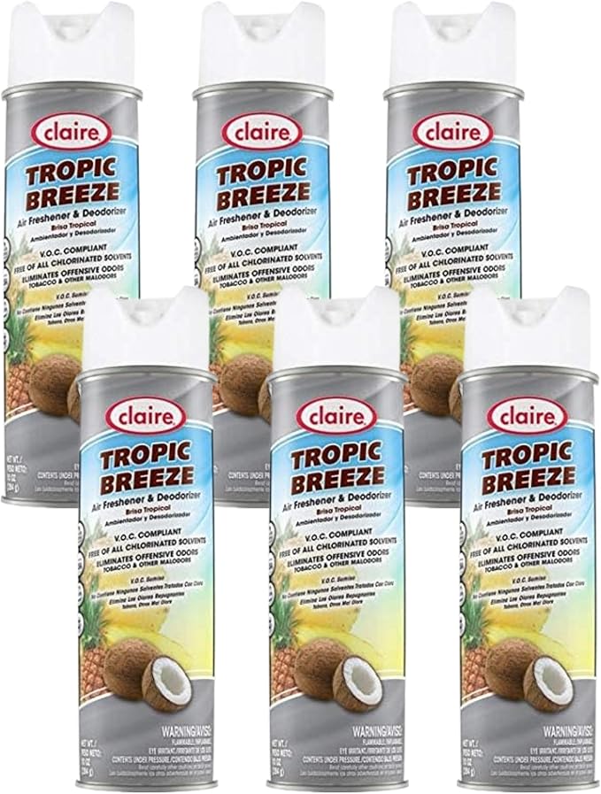 Tropic Breeze Air Freshener &amp Deodorizer Hazy 10 Oz (6 Pack)