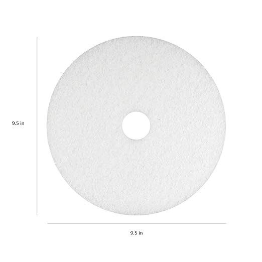 Americo White Super Polish Floor Pad 9.5 Diameter 3.25 Center Hole 5 Pads/Case Machine Floor Pads for Polishing Dry Floors Made of 100% Recycled Content USA Made