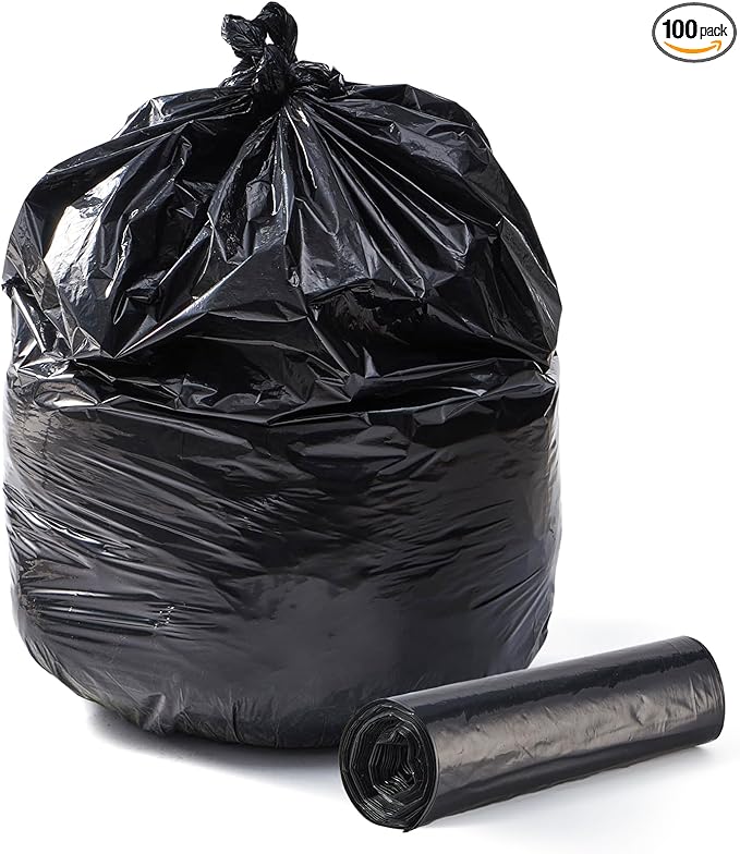 55-60 Gallon Heavy Duty Trash Bags 36 x 58 Garbage Can Liners 100Pack Black