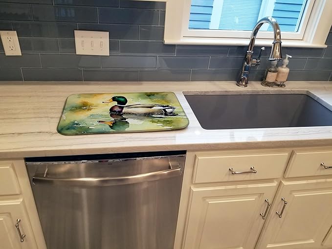 Caroline's Treasures DAC3241DDM Mallard Dish Drying Mat Absorbent Dish Drying Mat Pad for Kitchen Counter Dish Drainer Mat for Countertop 14 x 21 Multicolor