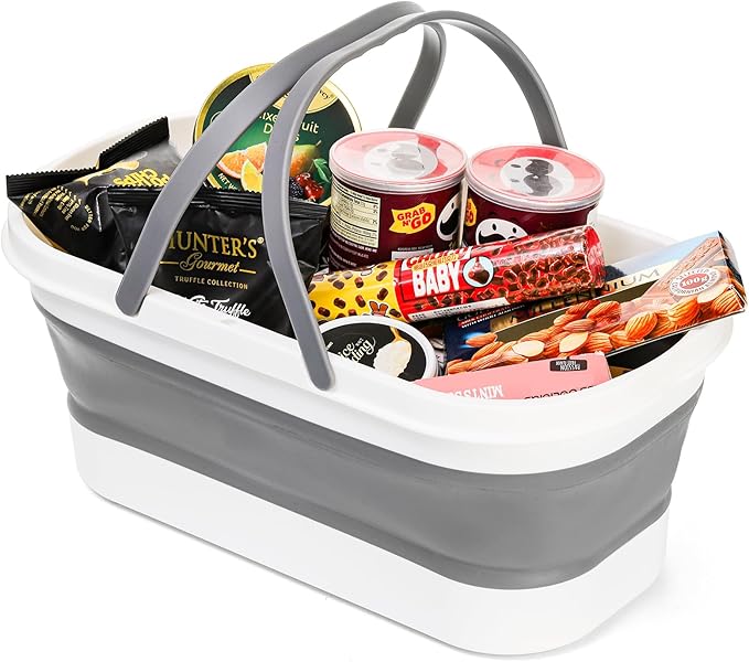 Yesland 2 Pack Collapsible Plastic Bucket with Wheels 12L (3.17 Gallon) Foldable Rectangular Mop Bucket Portable Water Pail with Handle for House Cleaning Car Washing Fishing Camping Gray &amp