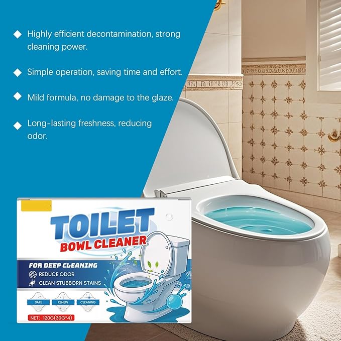 Household Toilet Cleaning Powder Gentle Stain Dissolving Reduces Odors 120g Compact Size(3pcs)