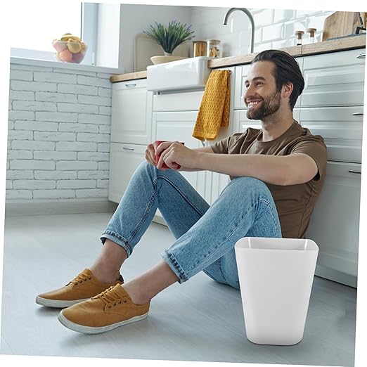 ABOOFAN Square Trash Can Home Office Bedroom Kitchen Easy Clean Plastic Waste Basket