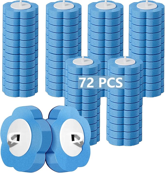 72 PCS Toilet Wand RefillsToilet Cleaner Refill Pads Disposable Toilet Cleaning System Toilet Bowl Cleaners Scrubbing Pads for Sink Bathtub Wash Basin(Only RefillsOnly Fits for Ucaimao)-Blue