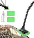 Hicaly Windshield Cleaner Hicaly Car Window Cleaner Windshield Cleaner Tool – for Streak-Free Windows with 4 Washable and Reusable Microfiber Pads (1PC-Green)