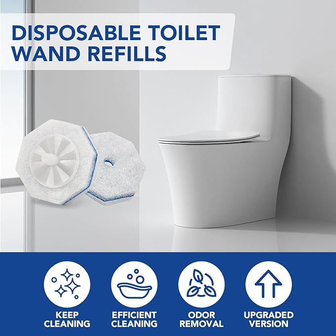 50 Count Disposable Toilet Wand Refills for Clorox Compatible with Clorox Toilet Wand for Bathroom Cleaning