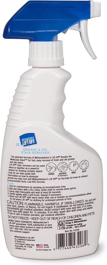Motsenbocker’s Lift Off 99089 3-in-1 Stain Removal Kit 16-Ounce Spray Bottles Fast and Easy Removal of All Types of Stains Use for Pre-Wash Laundry Treatment Safe on Non-Washables Low VOCs Set of 3