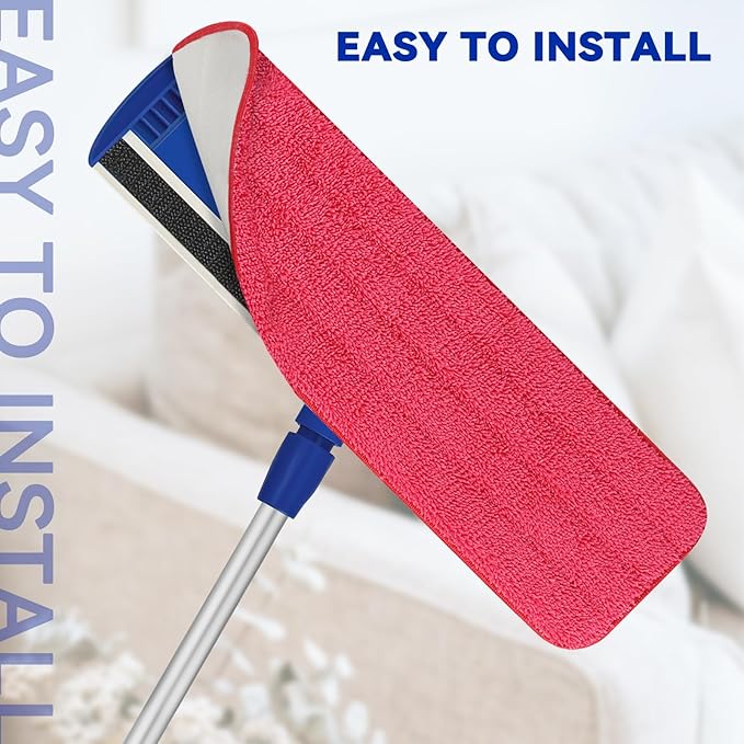 Replacement Mop Pads Fit for Rubbermaid Commercial 18 and 17 Mop - 10 Pack Wet &amp Dry Commercial Cleaning Reusable Refills Fit for Any Microfiber Flat System 18 and 17 (Colourful)