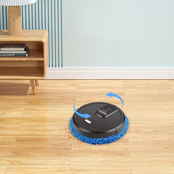 Mopping Cleaner Machine 10000RPM High-Speed Mopping Machine with Wet/Dry Wipes Spray Humidifier Coverage for Hard Floors Pet Hair Black