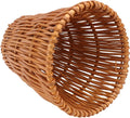 Unomor 1pc Woven Wastebasket Rattan Trash Can for Bathroom Bedroom Office Compact Design Stylish Decorative Storage Container Natural Diameter Height